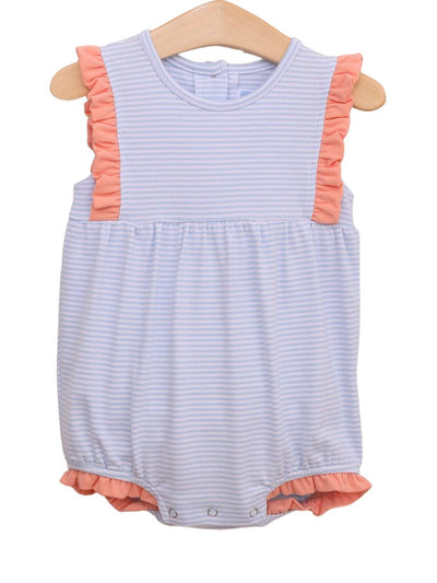 PRE-ORDER Josie Bubble- Light Blue Stripe/Coral