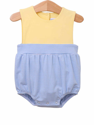 PRE-ORDER Thomas Sunsuit-Cornflower Stripe/Yellow