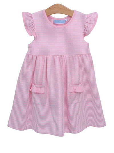 PRE-ORDER Lucy Dress- Light Pink Stripe