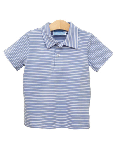 PRE-ORDER Henry Polo-Cadet Blue Stripe