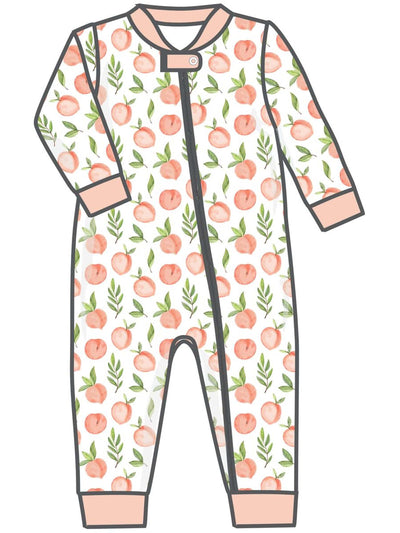 Summer Peaches Printed Zipper Pajama