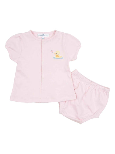 Darling Ducklings Pink Ruffle Diaper Cover Set