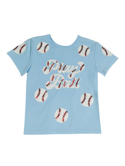 Light Blue Play Ball Sequin Shirt