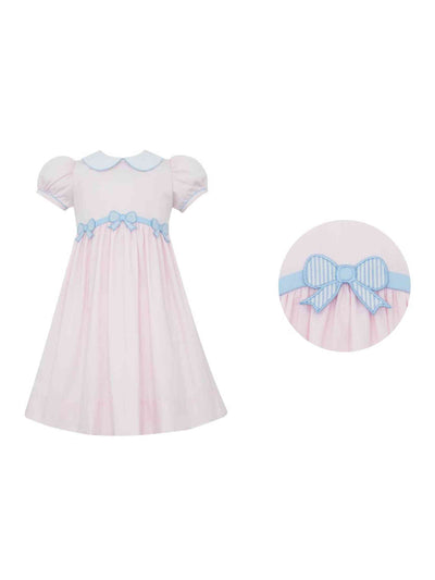 Bows Applique Collared Dress