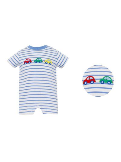 Beep Beep Blue Stripe Romper