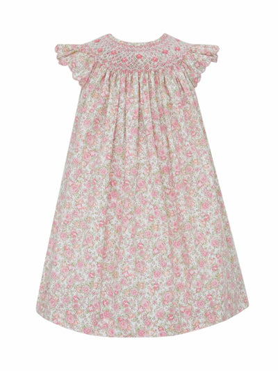 Alexandra Floral Angel Wing Smocked Bishop Dress