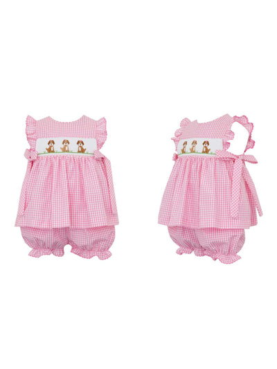 Puppies Smocked Bloomer Set