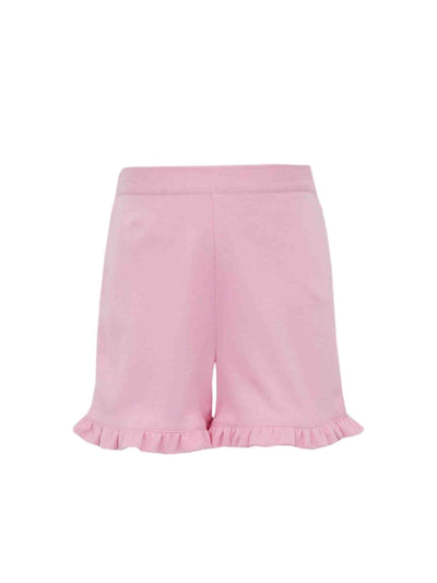 Pink Knit Ruffled Shorts