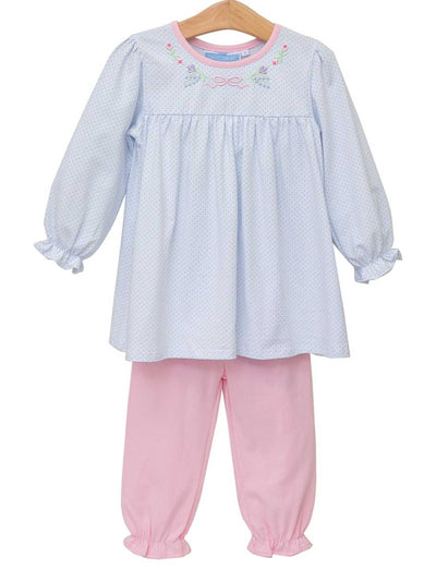 PRE-ORDER Floral Embroidery Pant Set