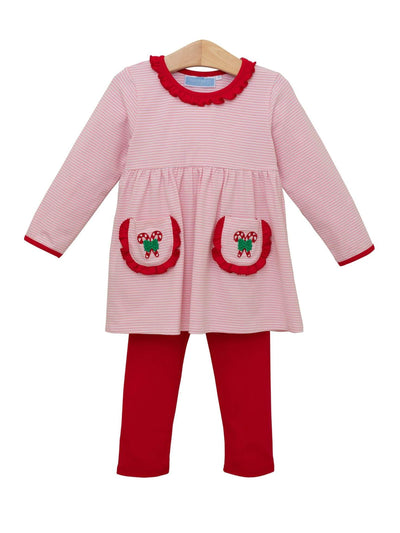PRE-ORDER Candy Cane Pant Set - Posh Tots Children's Boutique