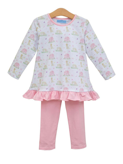 PRE-ORDER Puppy Pal Ruffle Pant Set- Pink