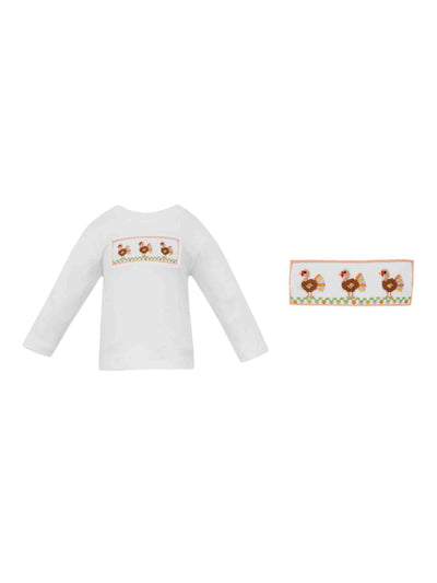 PRE-ORDER Orange Turkey Smocked L/S Shirt