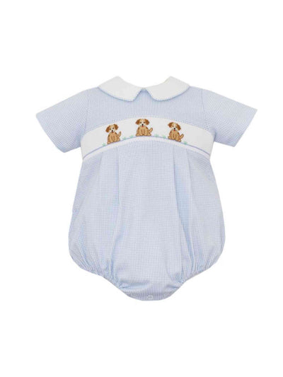 Puppies Smocked Boy Bubble