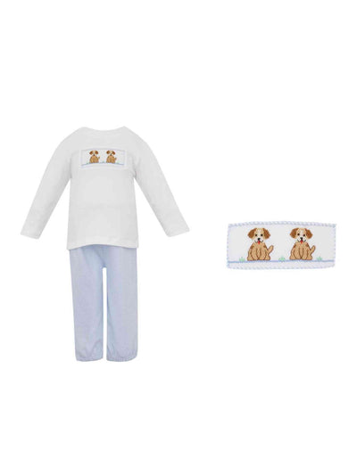 Puppies Smocked Pants Set