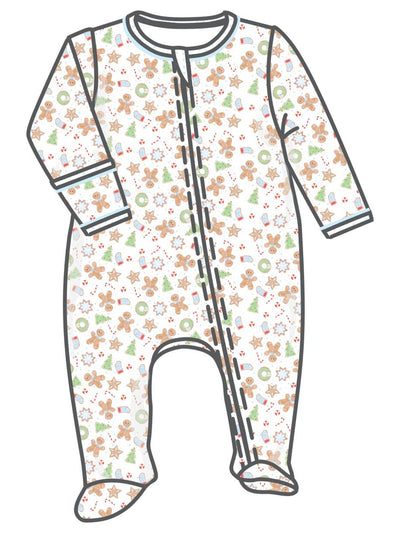 Frosted Wonderland Printed Zip Footie