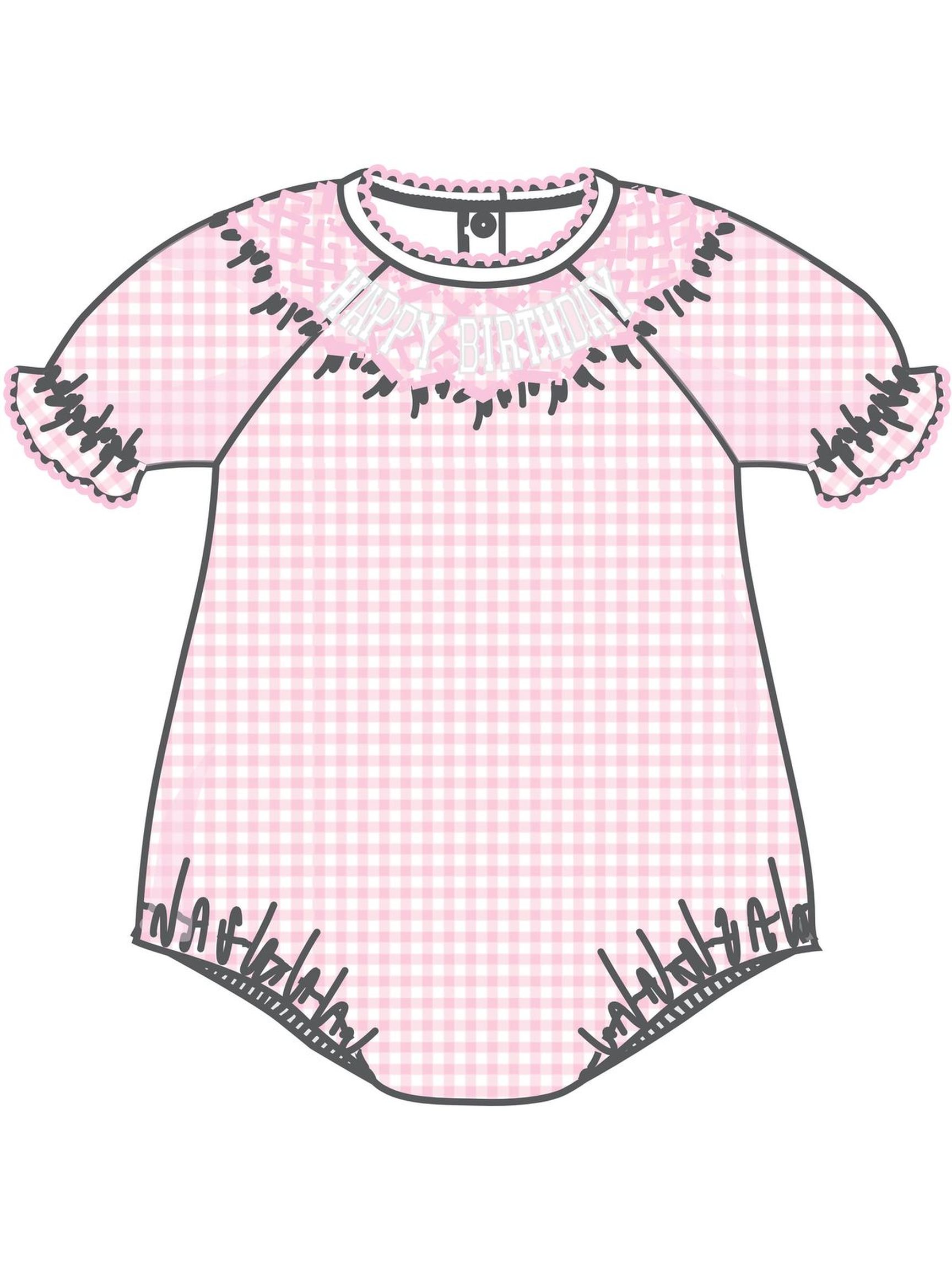 Birthday Classics Bishop Short Sleeve Bubble - Pink