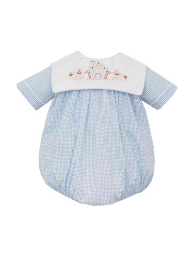 Gingerbread Blue Gingham Bubble
