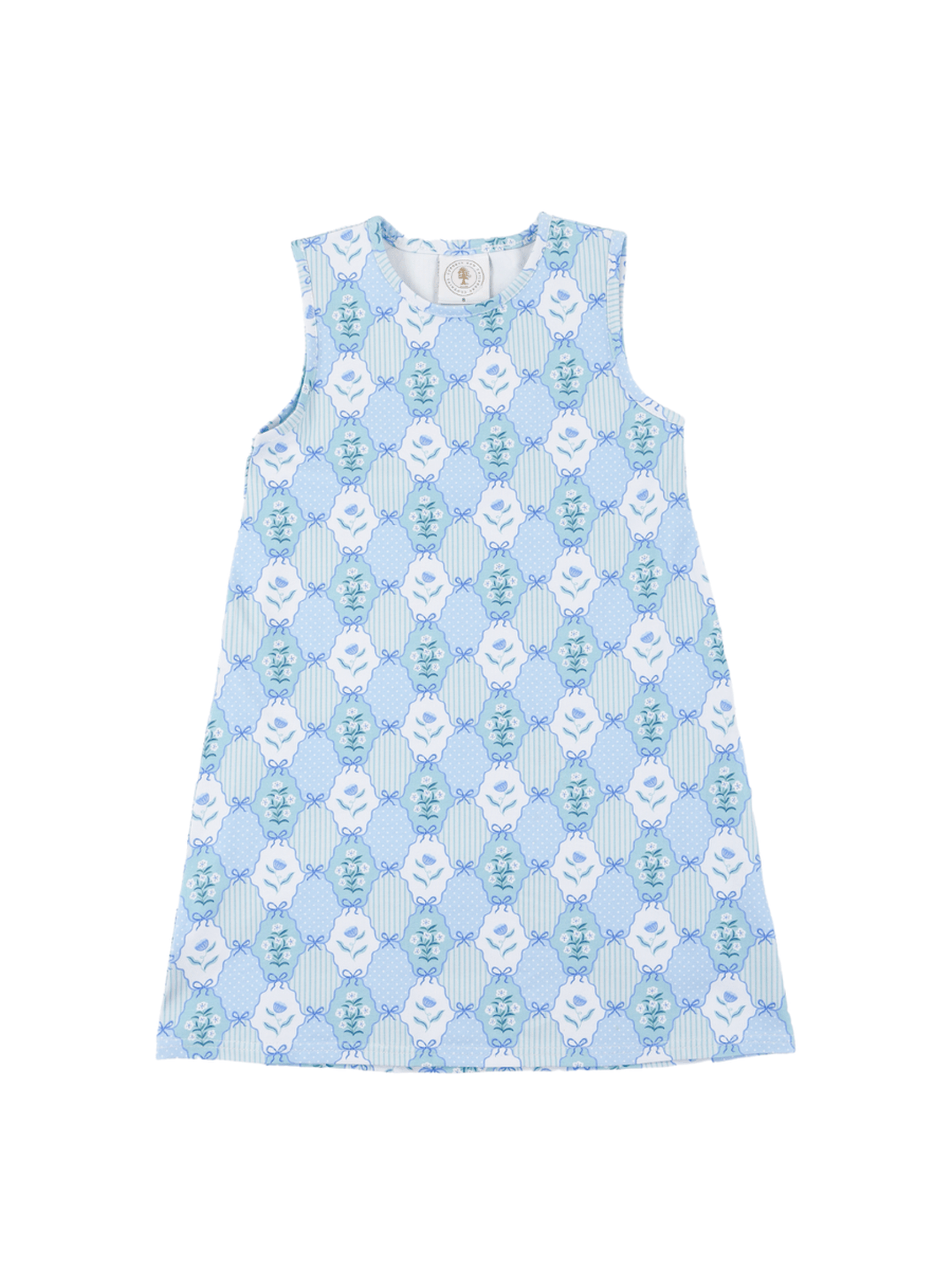 PRE-ORDER Floral Blues Sleeveless Susie Swing Dress