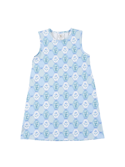 PRE-ORDER Floral Blues Sleeveless Susie Swing Dress