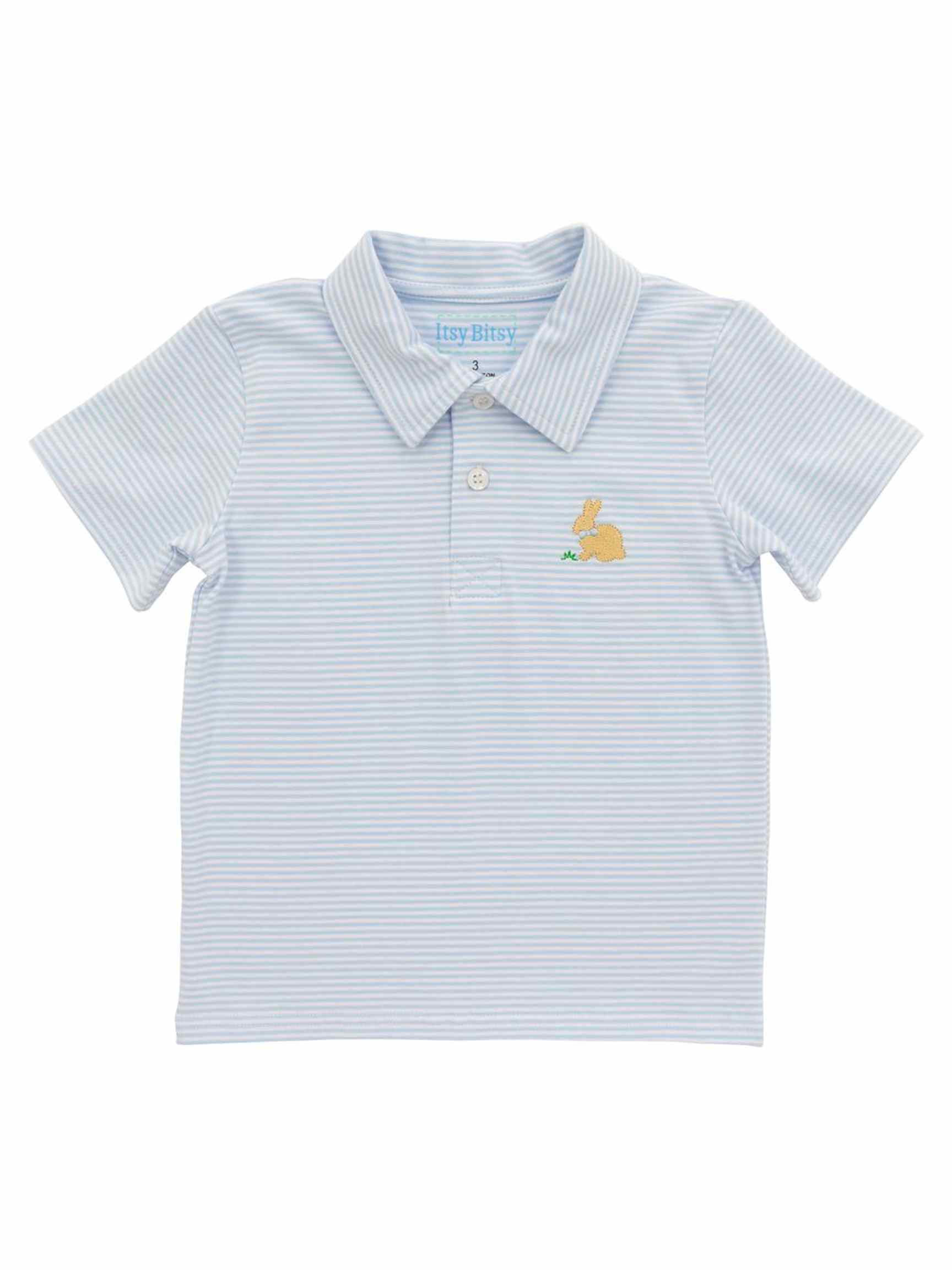 PRE-ORDER Blue Striped Bunny Polo