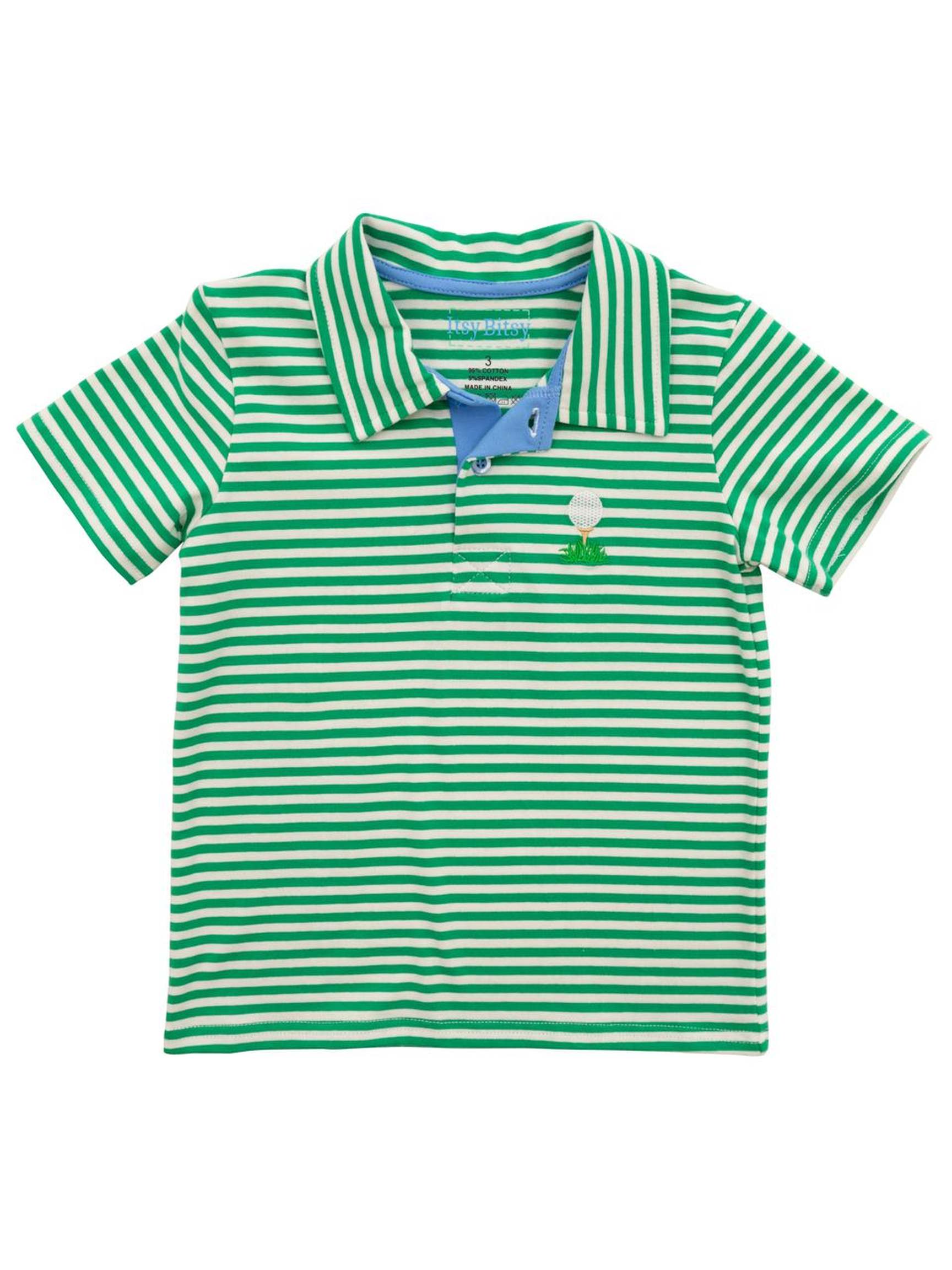 PRE-ORDER Green Striped Golf Polo