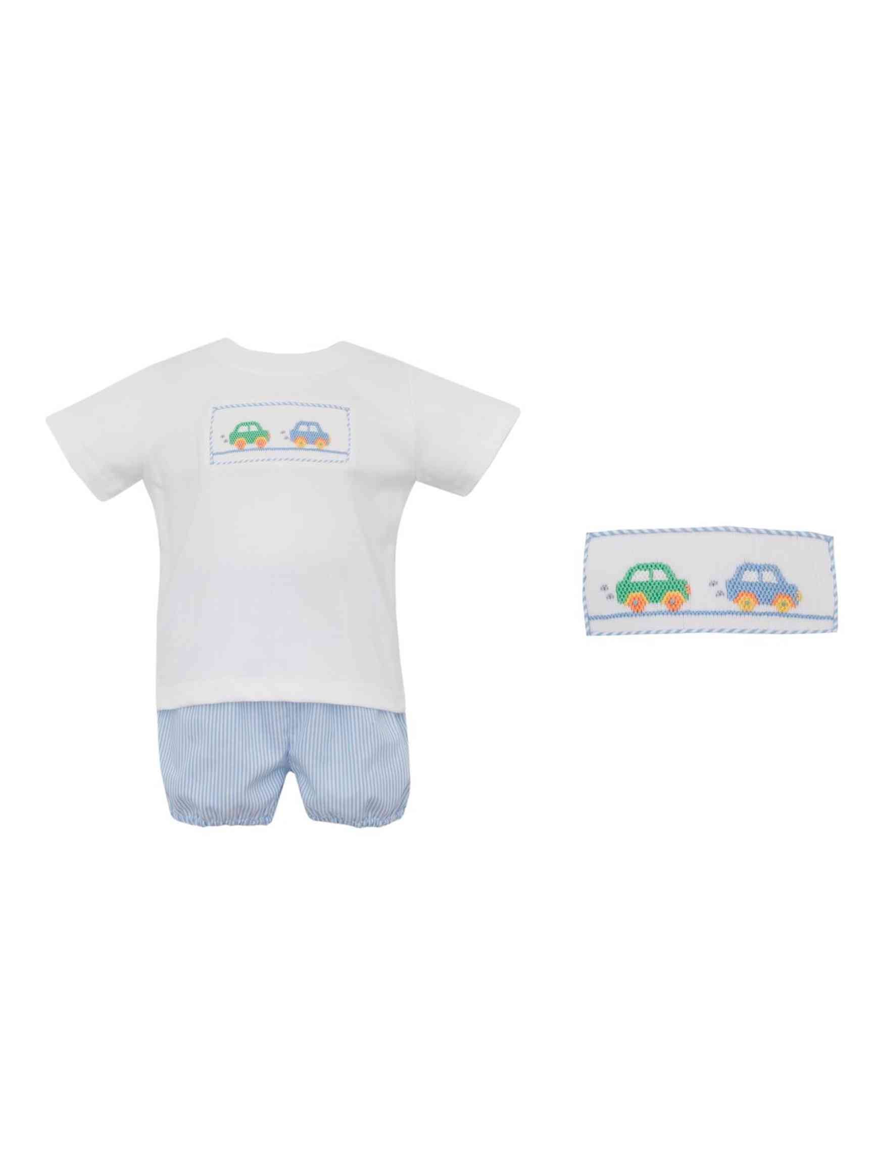 Cars Smocked Shirt and Bloomer Set