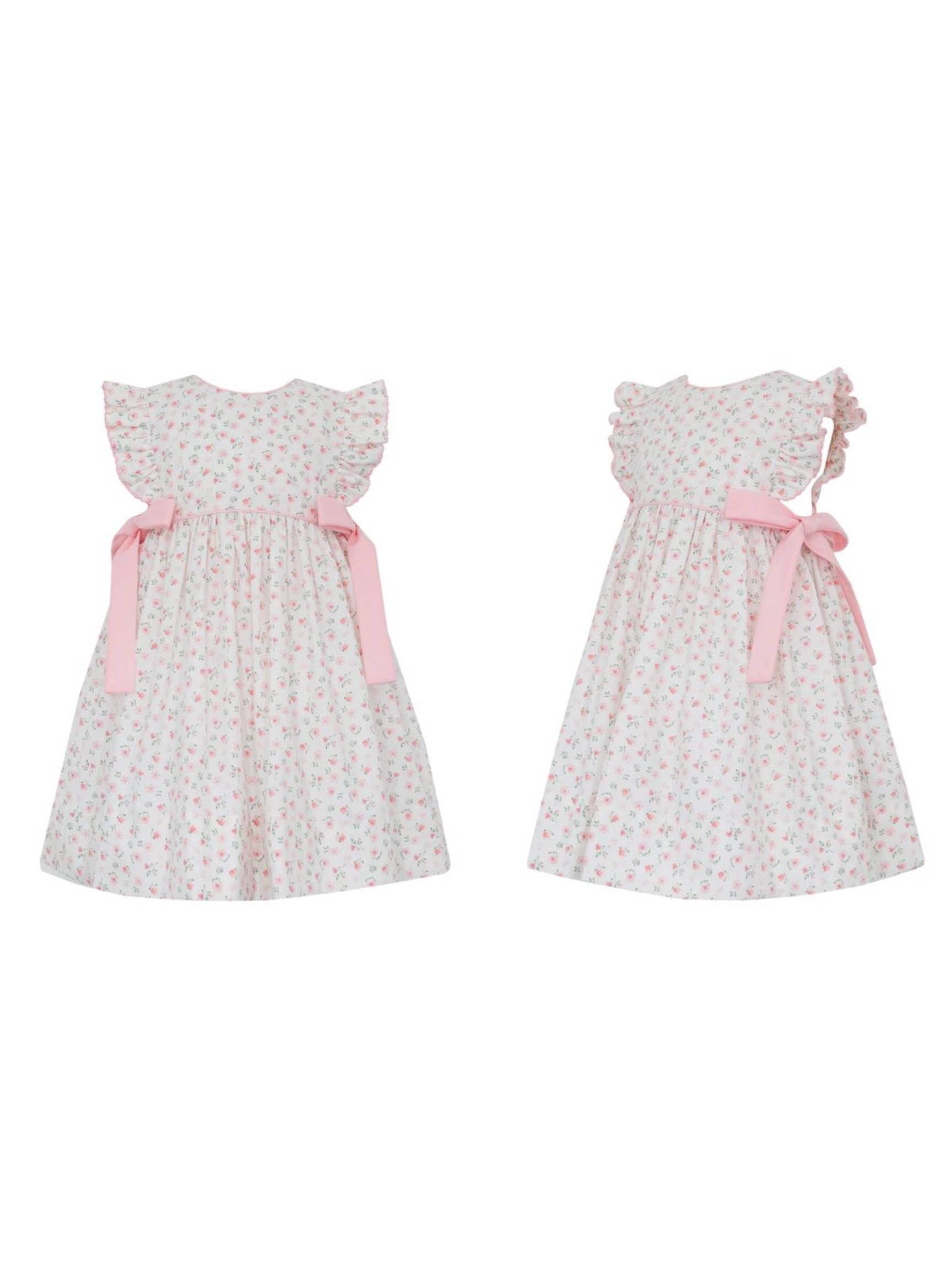 Pink Floral Dress w/Side Bows