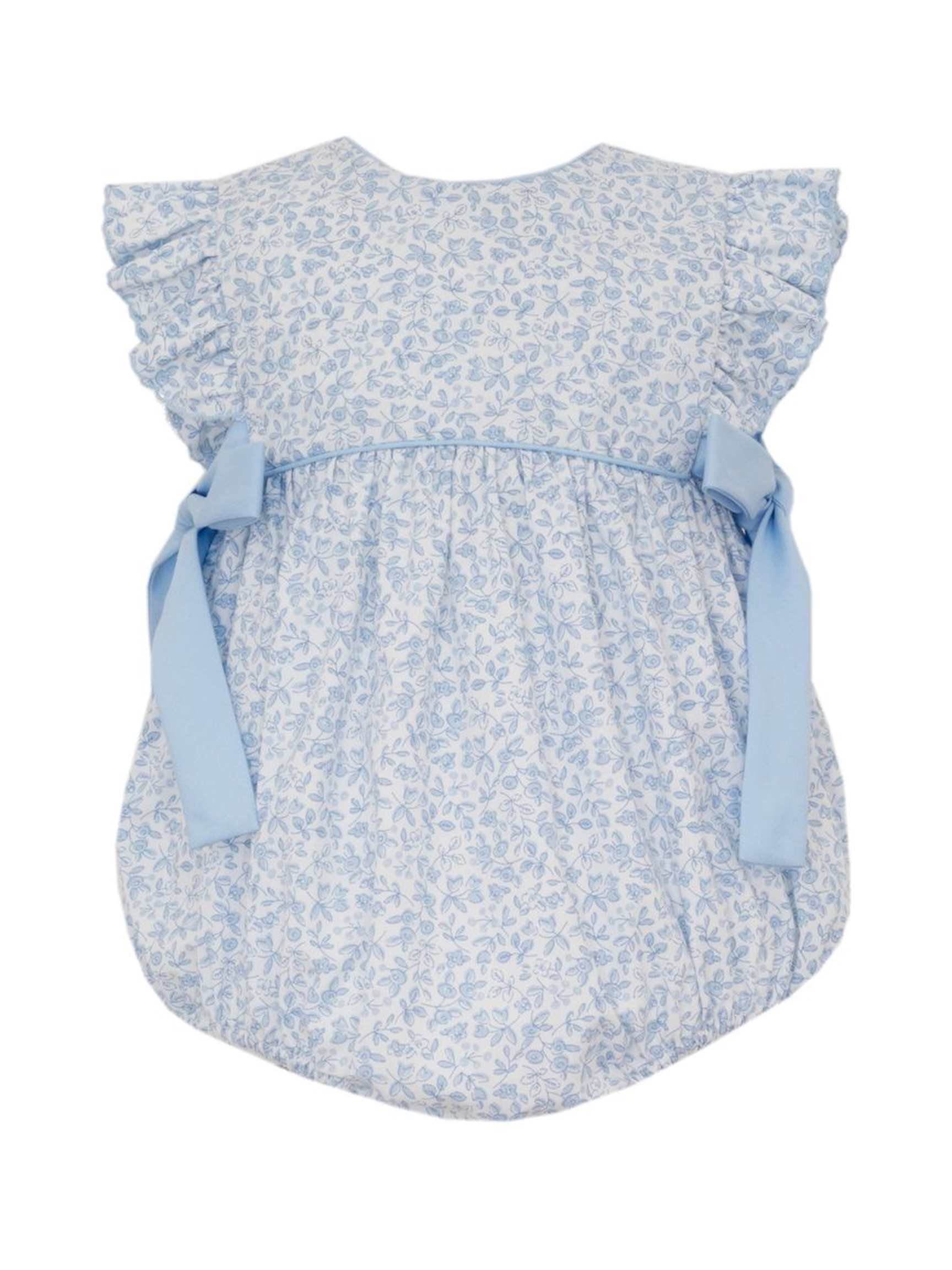 Blue Floral Bubble w/Side Bows