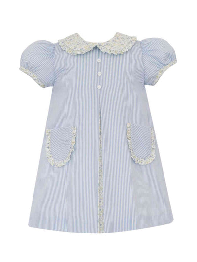 PRE-ORDER McKenna Float Dress w/ Floral Trim