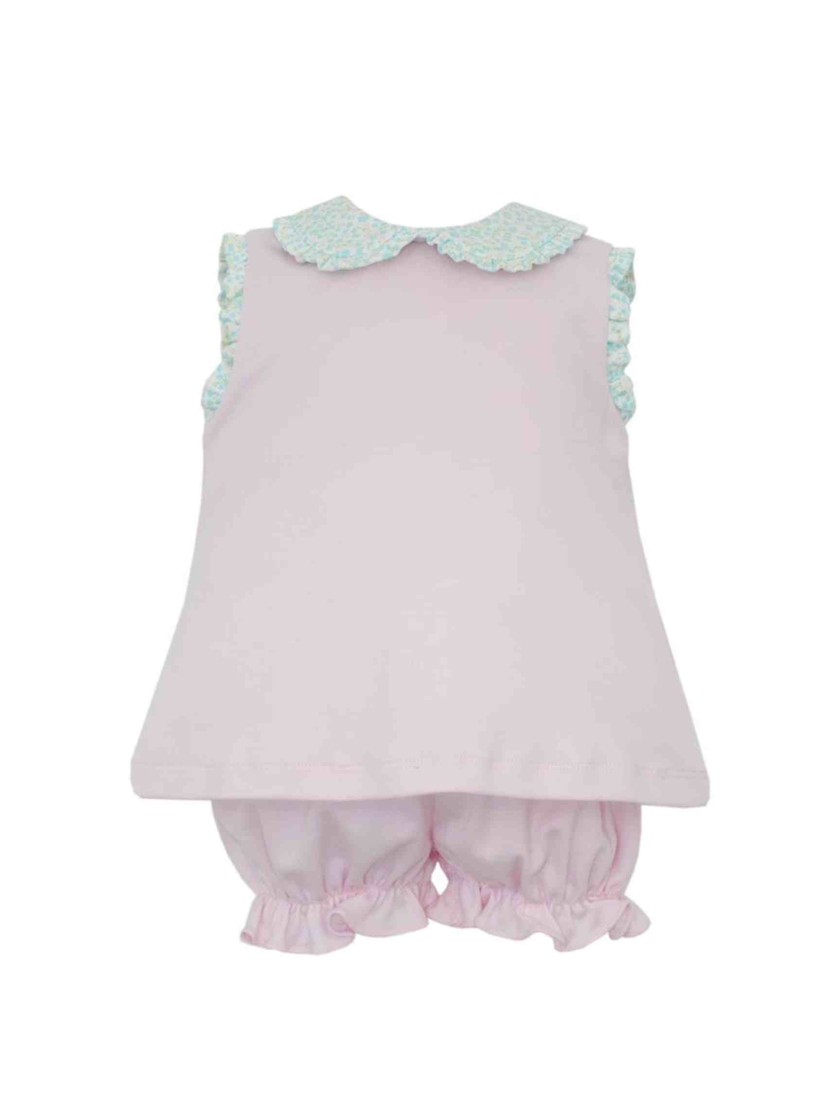 Pink Knit Sleeveless Bloomer Set