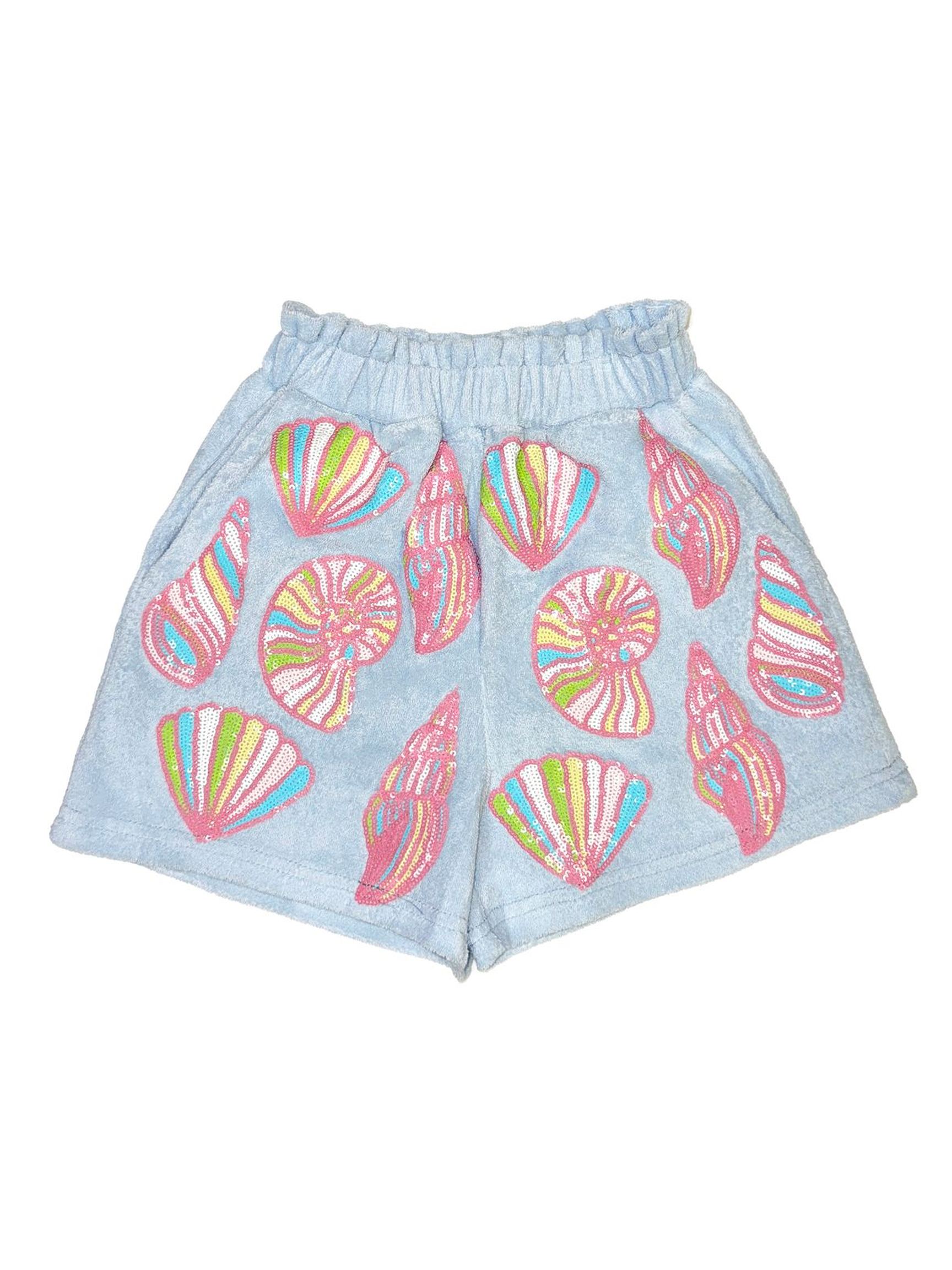 Colorful Shells Terry Shorts - Posh Tots Children's Boutique