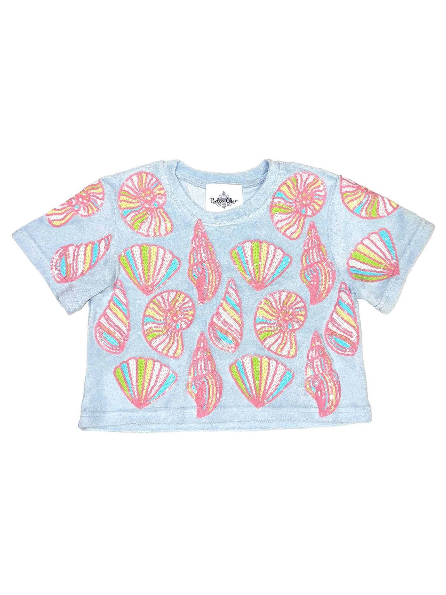 Colorful Shells Terry Top - Posh Tots Children's Boutique