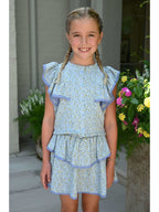 Parker Skirt - Blue Ditsy