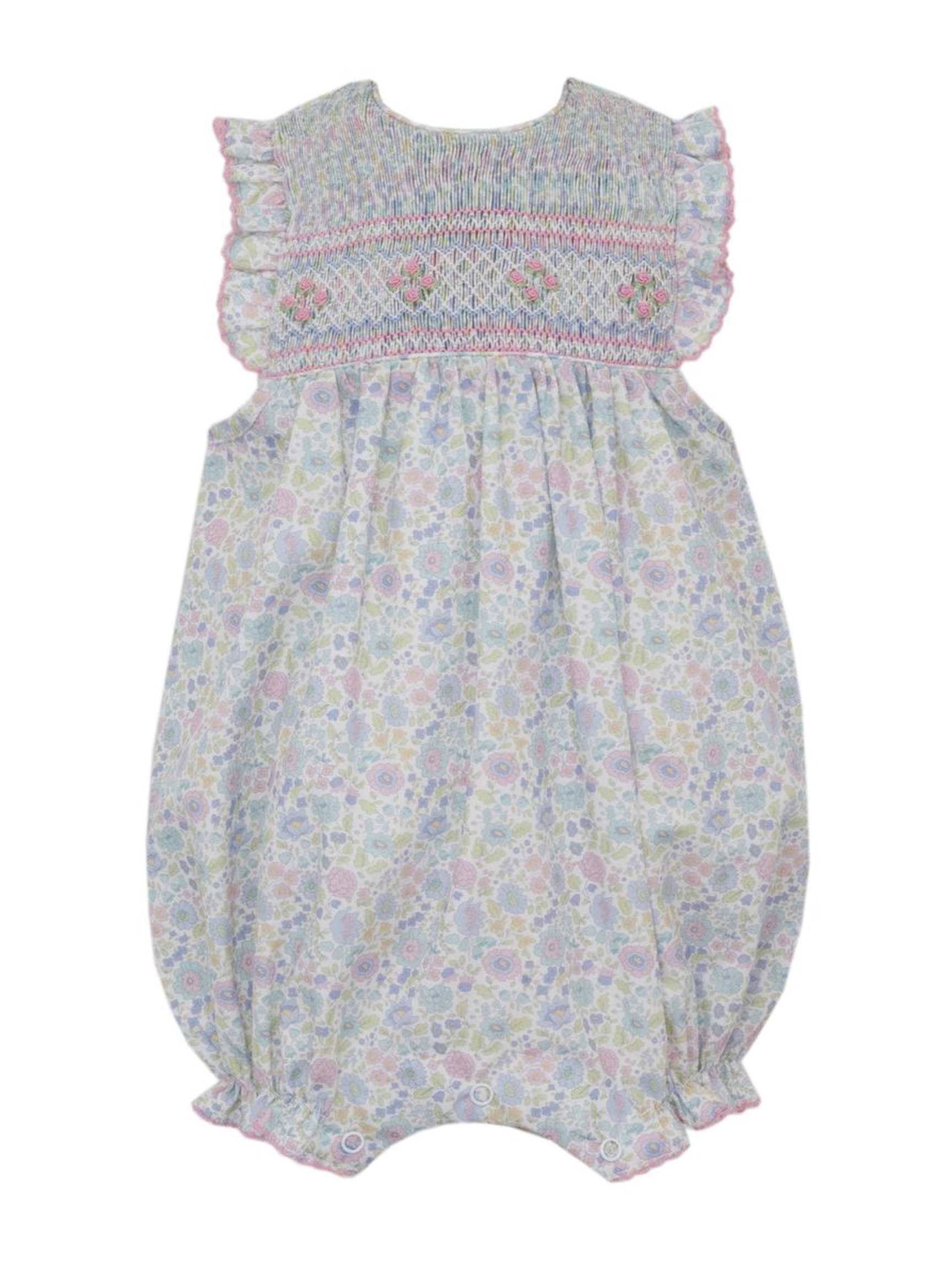 Edith Liberty Floral Smocked Romper