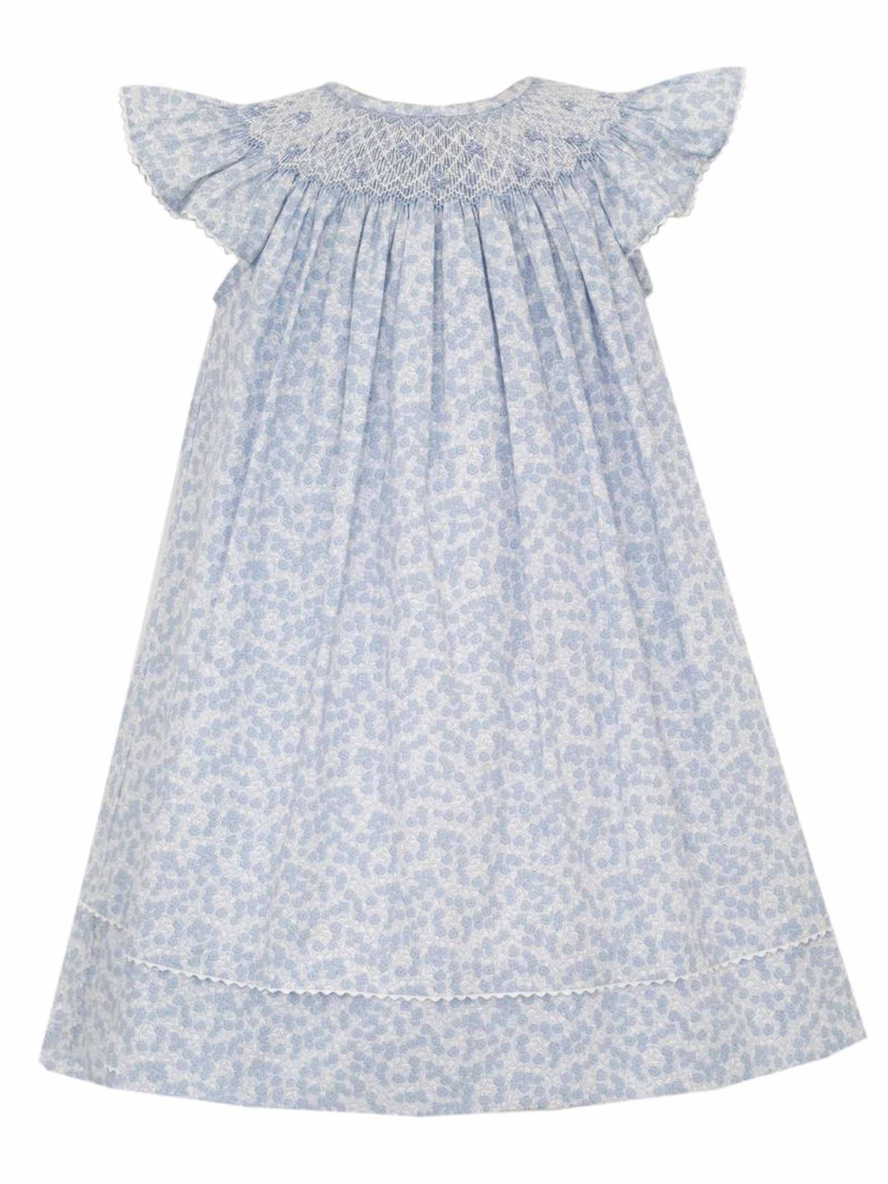 Margaret Blue Floral Bishop Dress