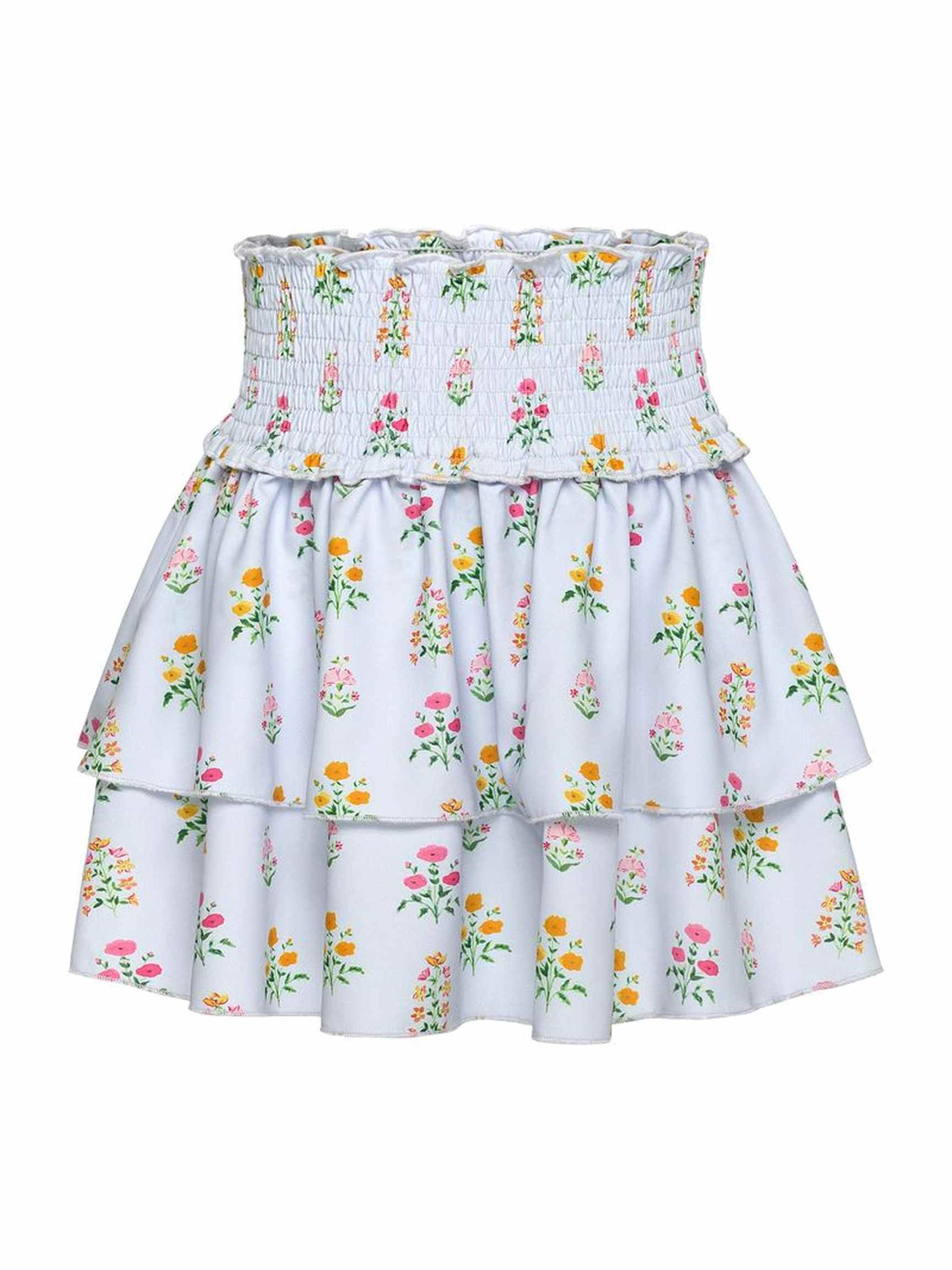 Scottie Skirt - Blue Floral Block Print