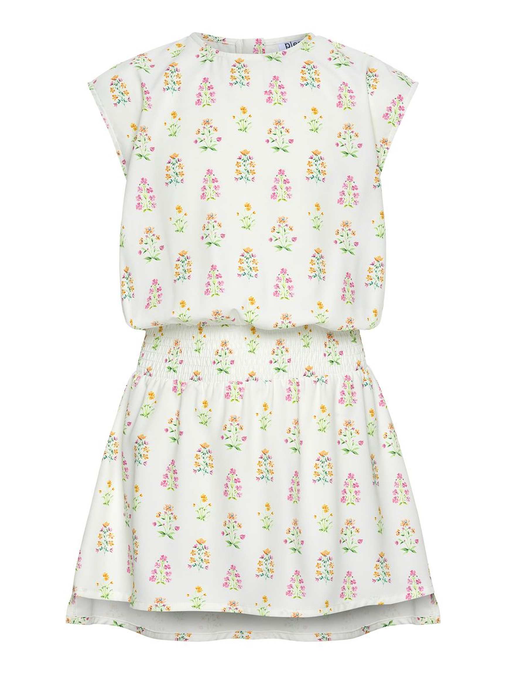 Josie Dress - White Floral Block Print