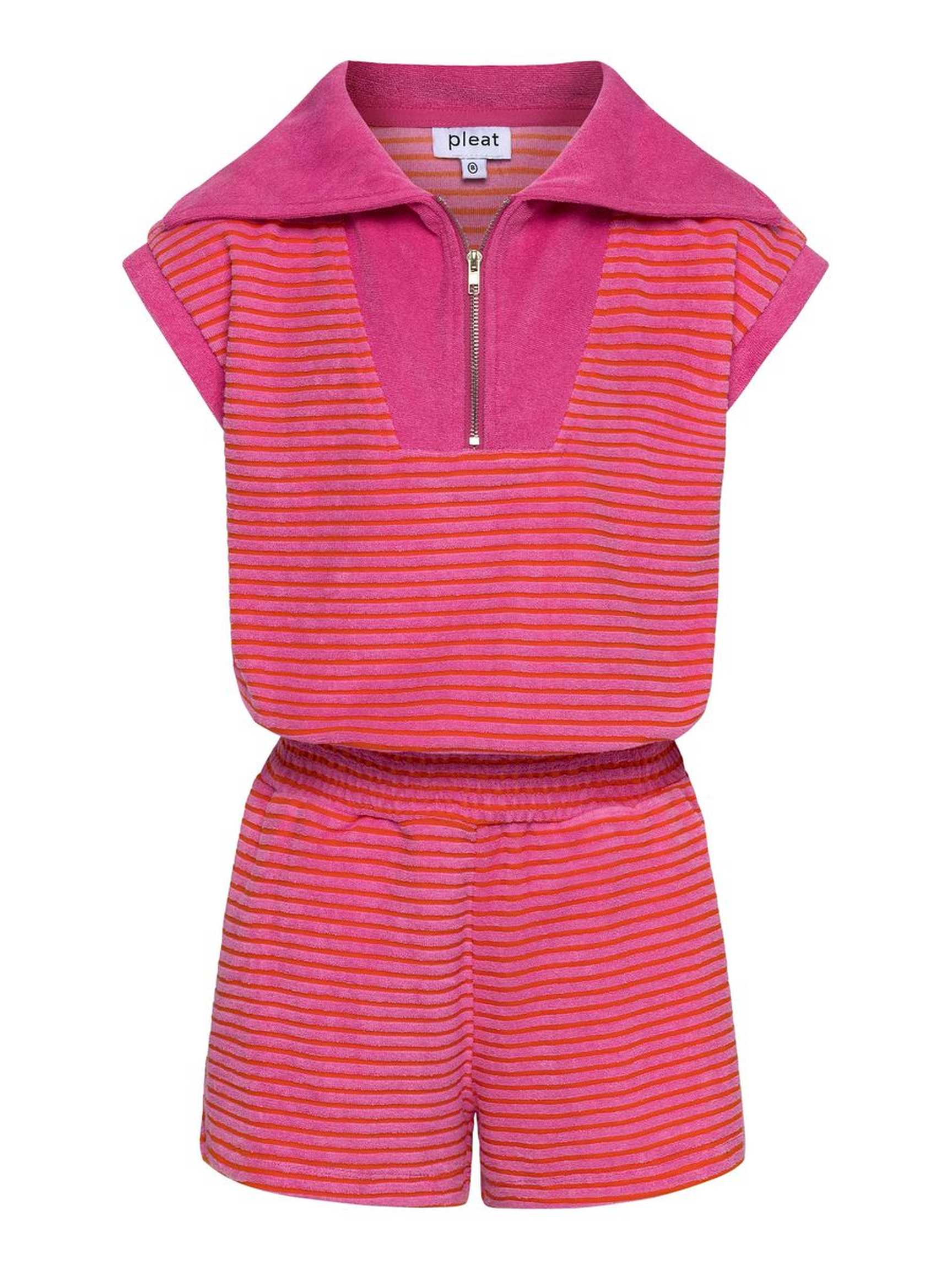 Wynne Romper - Pink/Orange French Terry