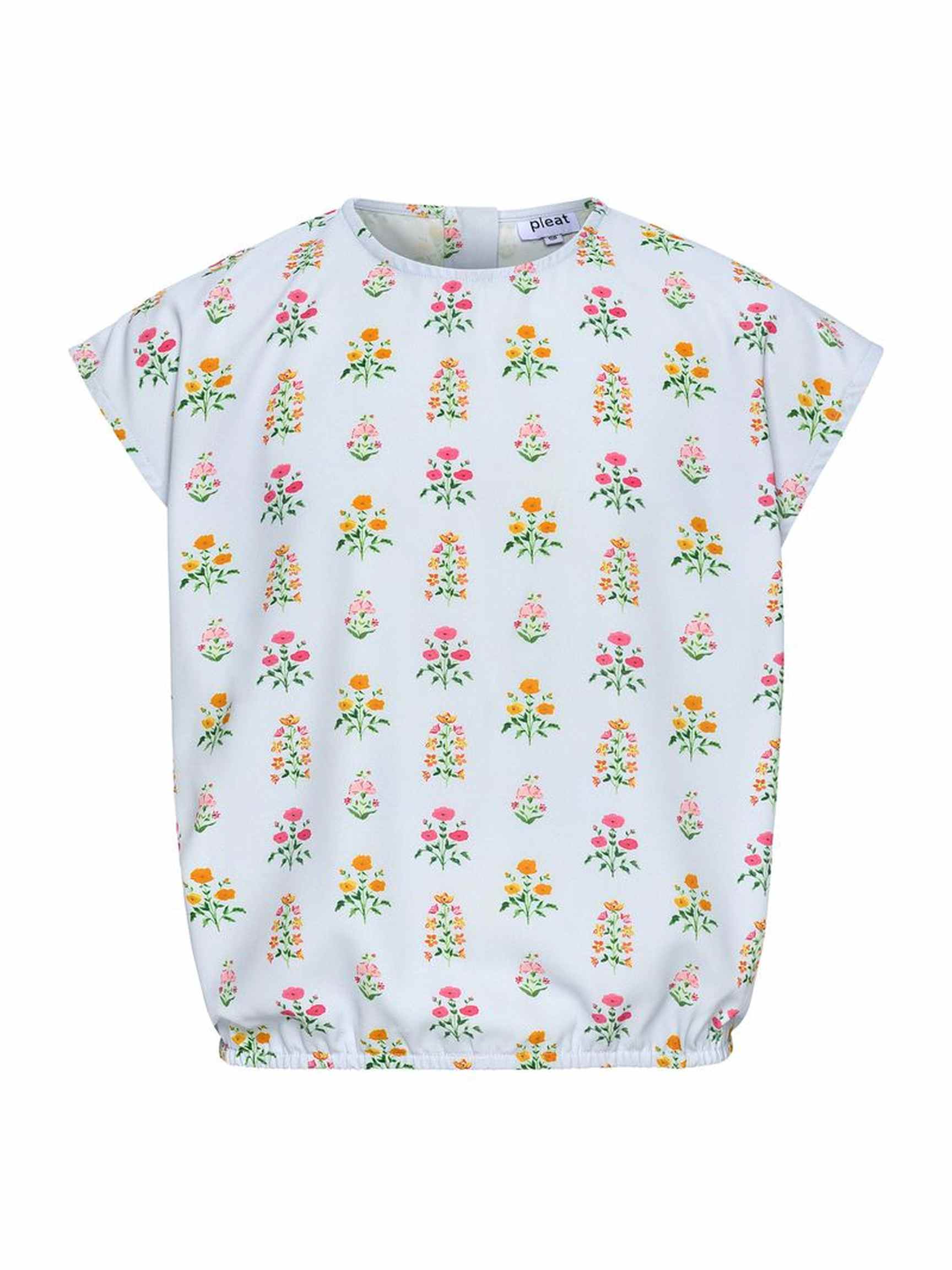 Emma Top - Blue Floral Block Print
