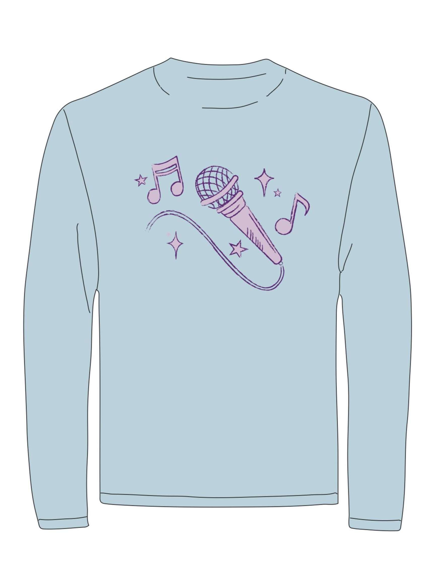 Light Blue Microphone LS T-Shirt