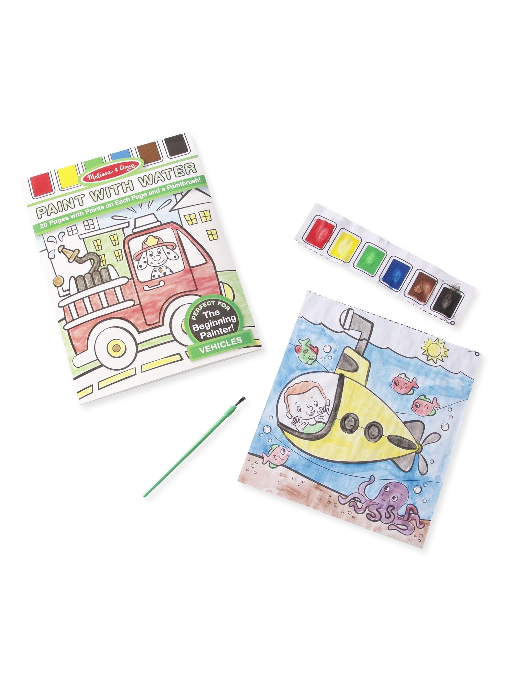 Vehicles Paint with Water Kids' Art Pad