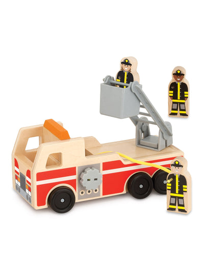Classic Wooden Fire Truck Play Set