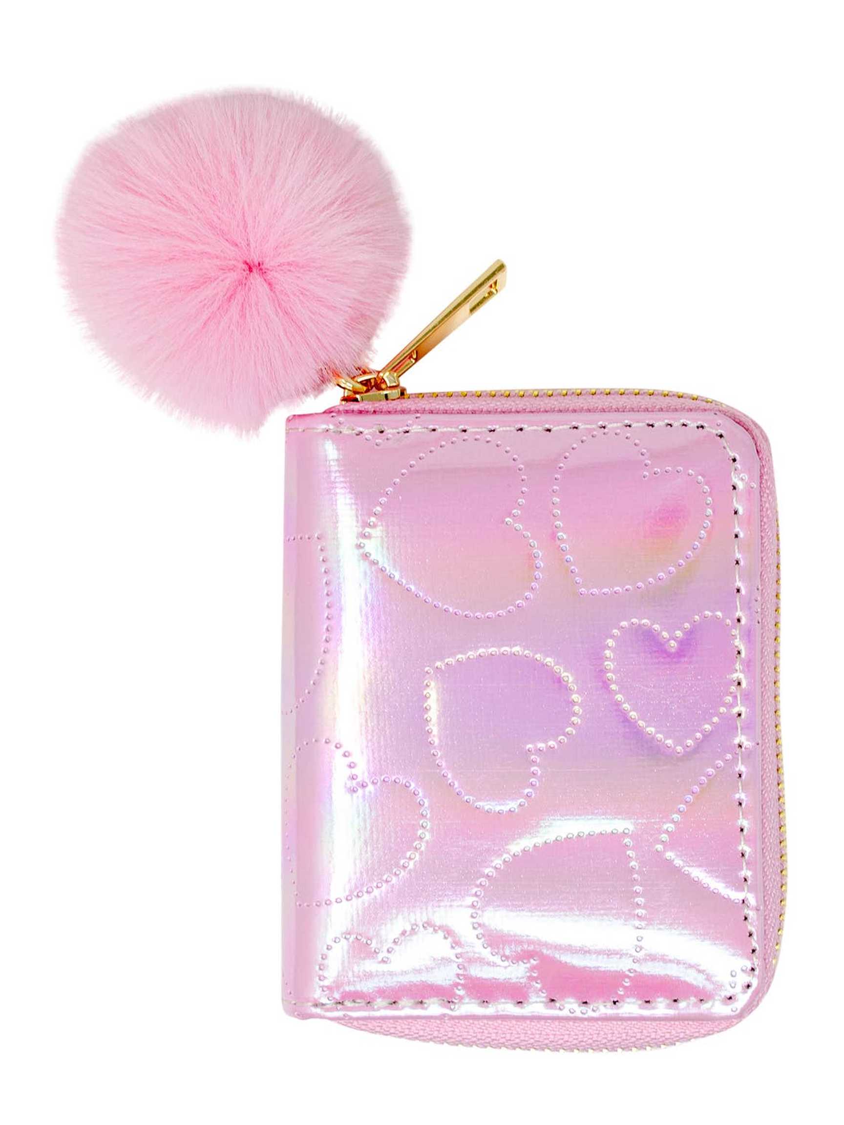 Shiny Dotted Heart Wallet - Posh Tots Children's Boutique