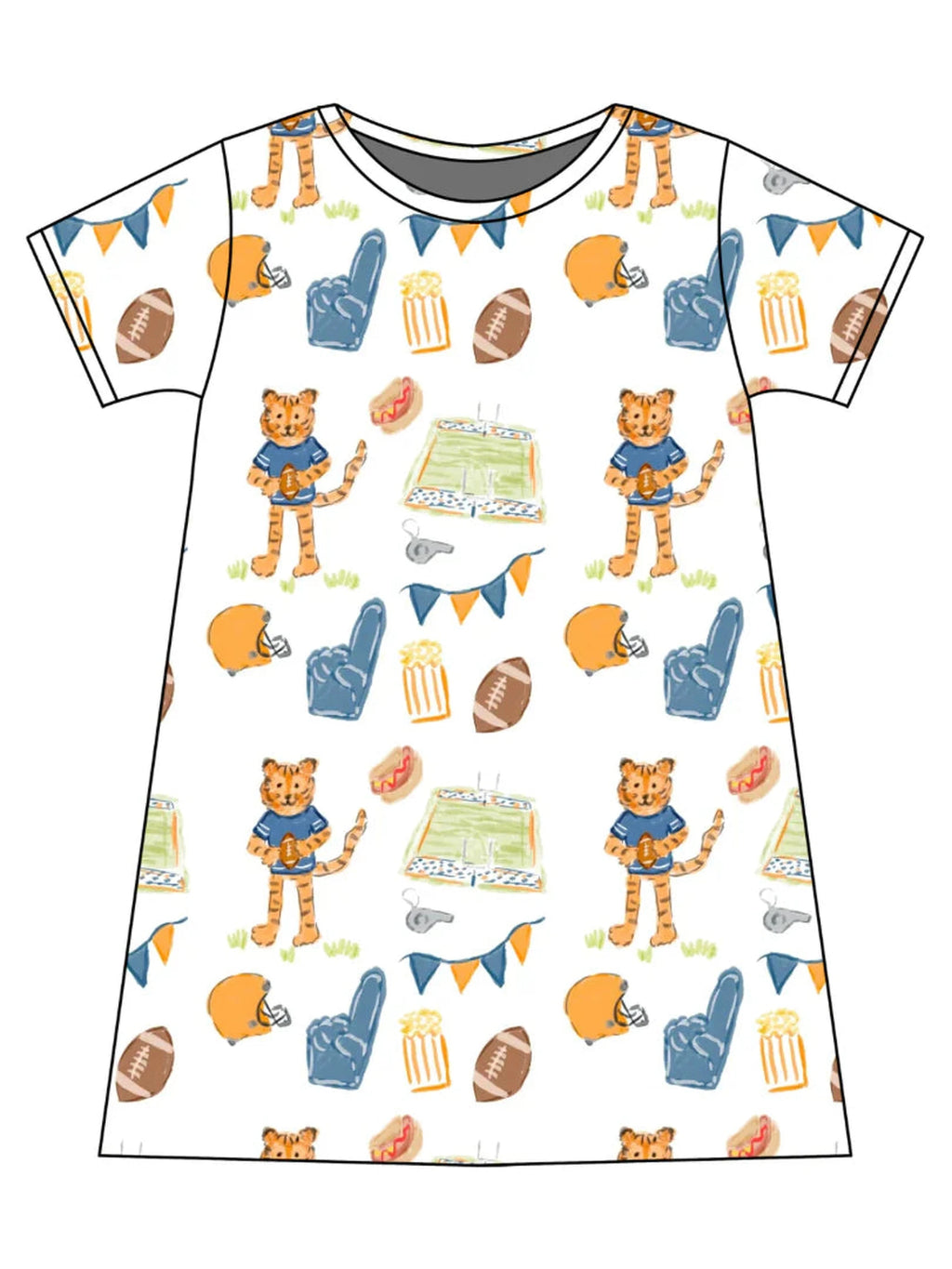 PRE-ORDER Charlotte Play Dress - Game Day Tiger