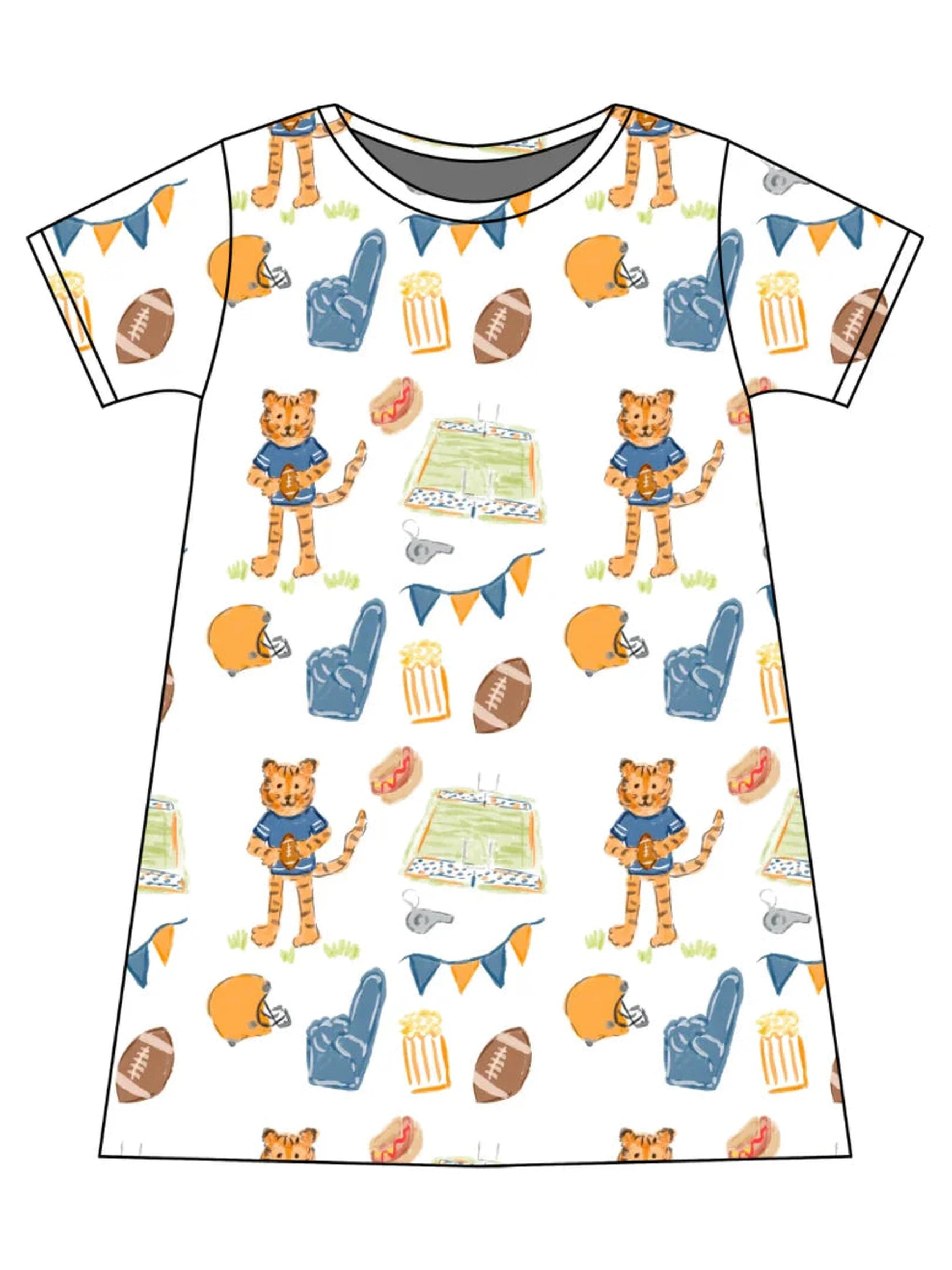 PRE-ORDER Charlotte Play Dress - Game Day Tiger