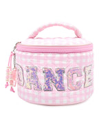 'DANCE' Quilted Gingham Round Glam Bag w/ Charm