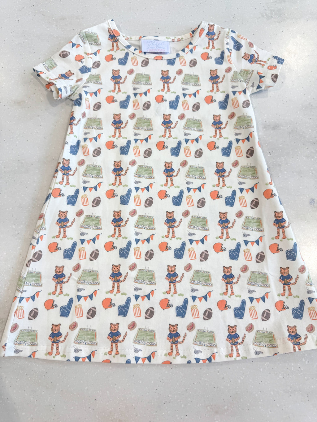 Charlotte S/S Play Dress - Game Day Tiger