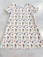Charlotte S/S Play Dress - Game Day Tiger