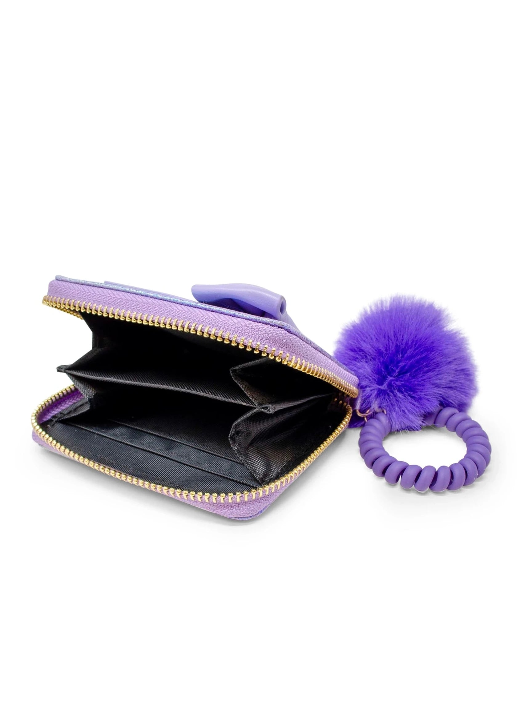 Shiny Jumbo Bow Spiral Strap Wallet