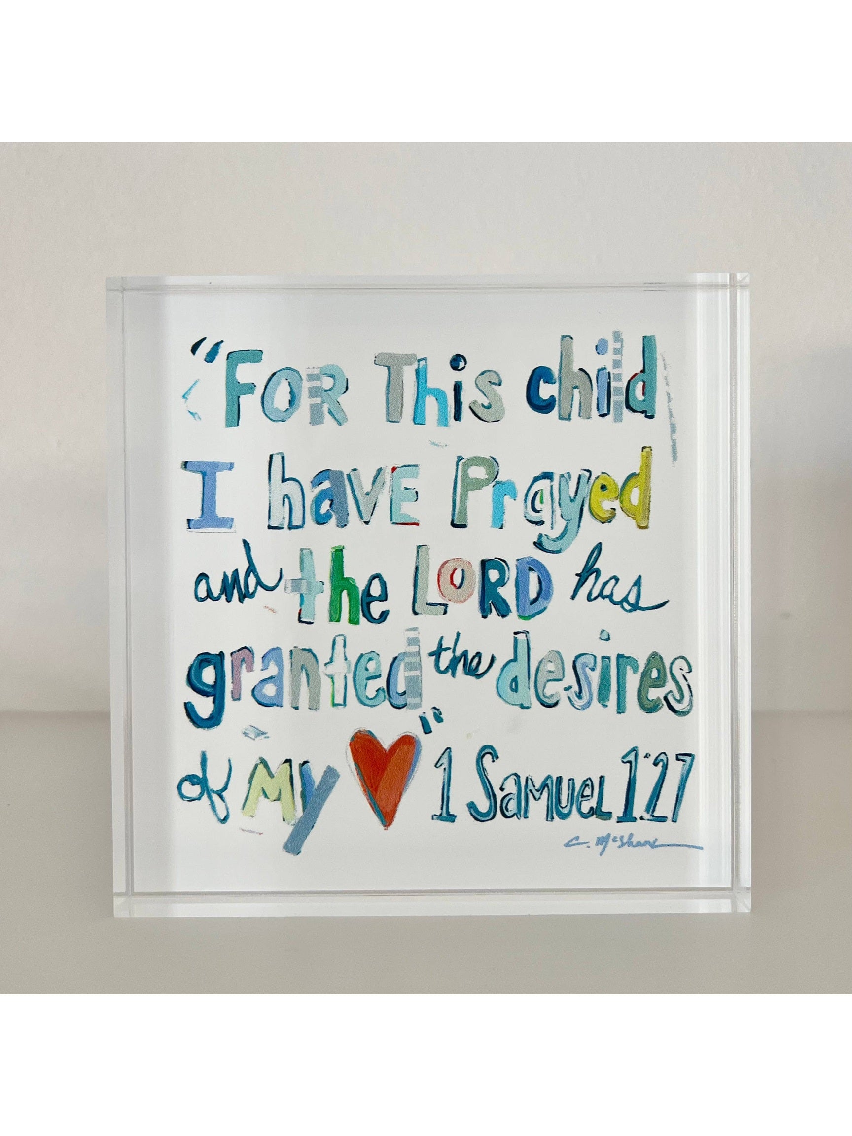 "1 Samuel 1:27 verse" acrylic shelfie